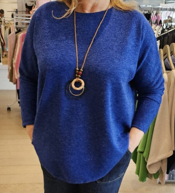 New Rib Knit Easy Top with Necklace