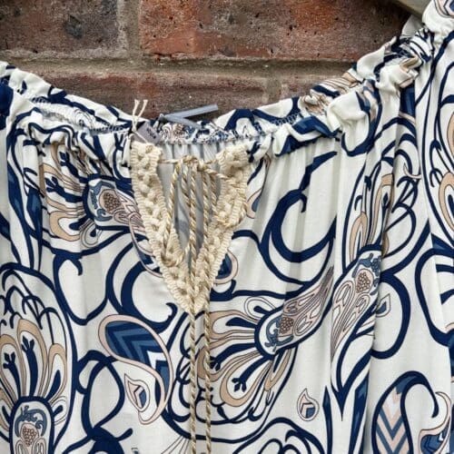 Printed Tassel Detail shorter Tunic / Dress