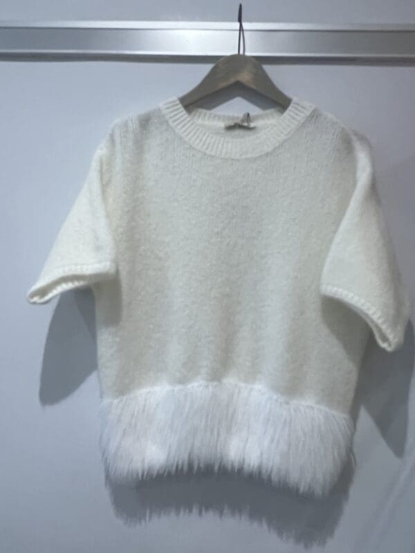 Feather Detail SS Mohair mix knit