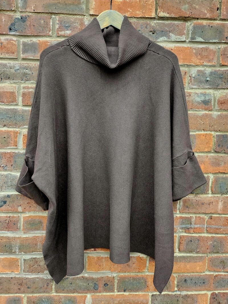 Roll Neck Knitted Poncho Style