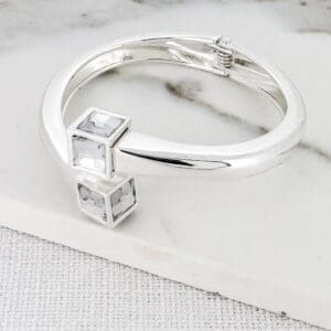 Envy Solid Bangle with Clear cube Detail