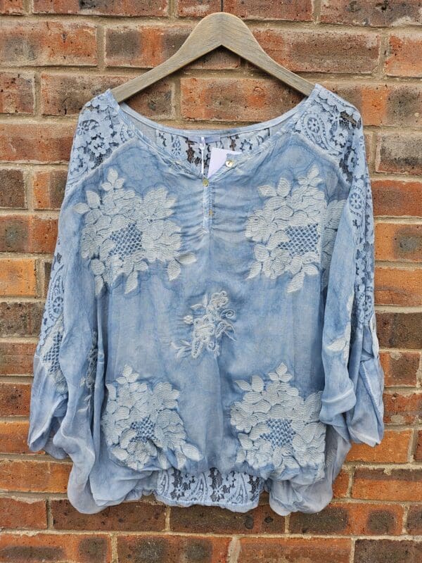 Pretty Lace Silky Long Sleeve Top