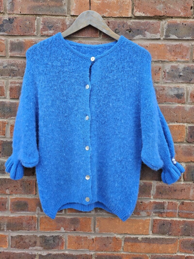 Luxe baby alpaca knit with pearl button detail