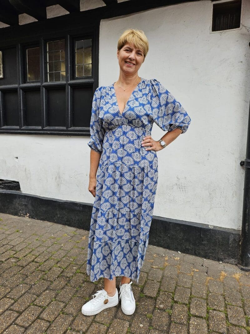 New Brie Dress printed in transition colours