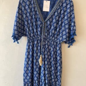 Short Summer Printed Tassel Dress