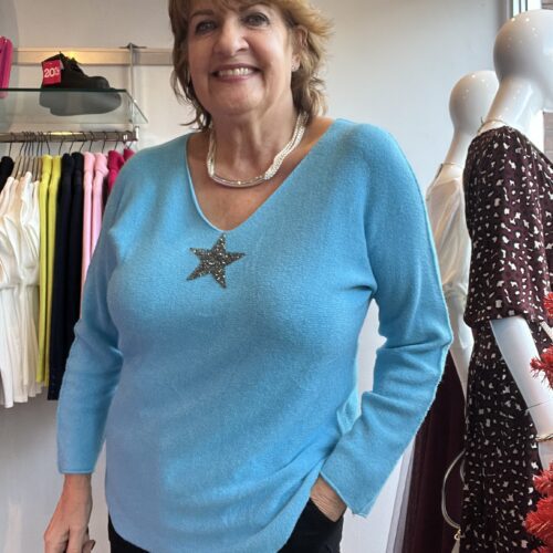 Star Embellished Knit Top