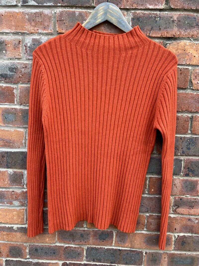 Rib Funnel Neck Knit