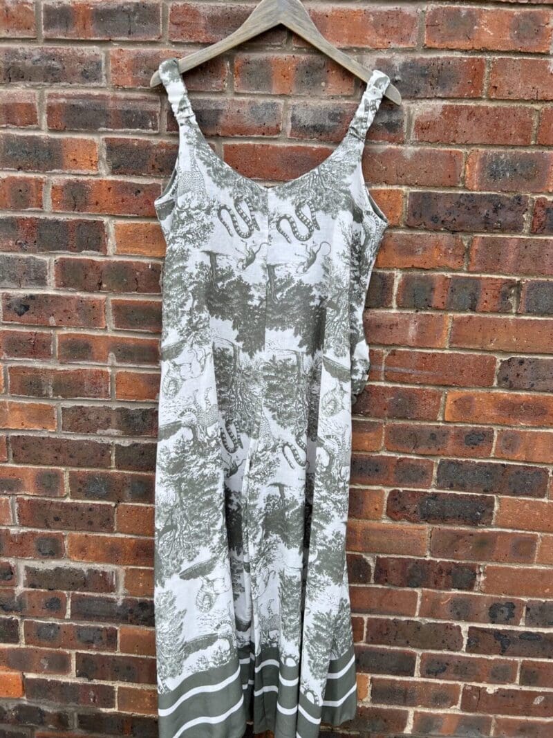 Printed Jungle Print Jumpsuit with Wide Ruched Straps
