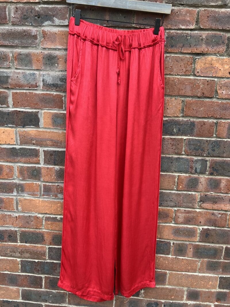 Silky Satin Easy Pant with ties and Pockets