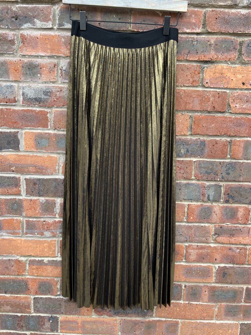 Shimmer Pleated Skirt with elastic waist