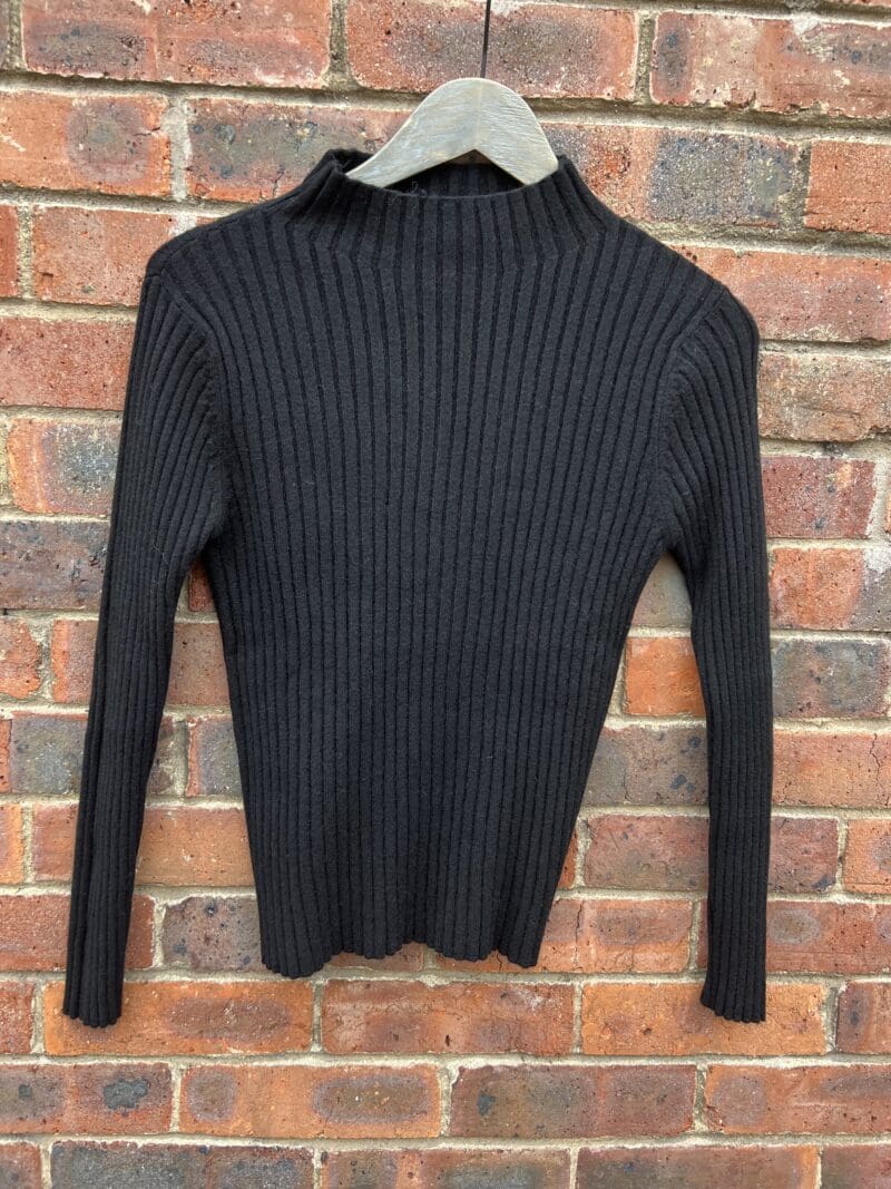 Rib Funnel Neck Knit