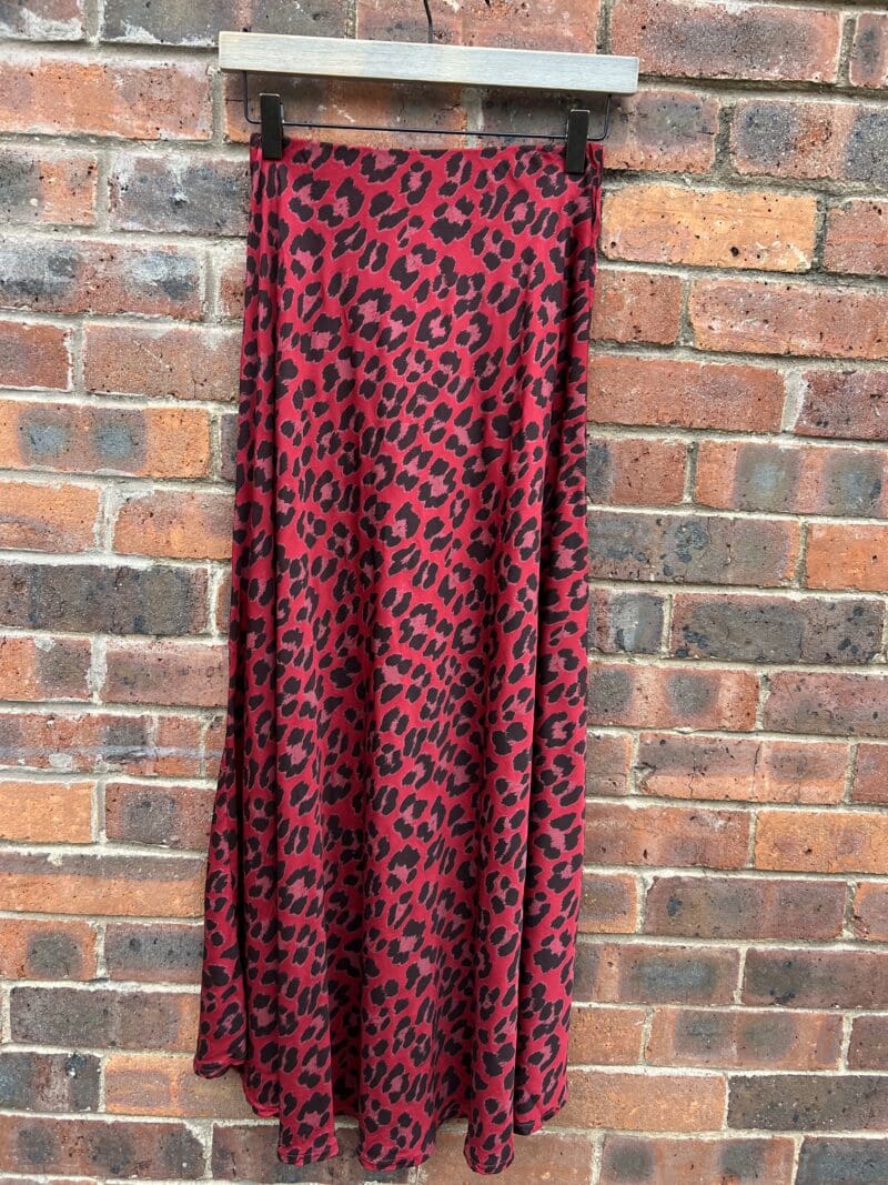 Mini Leopard Print Satin Skirt