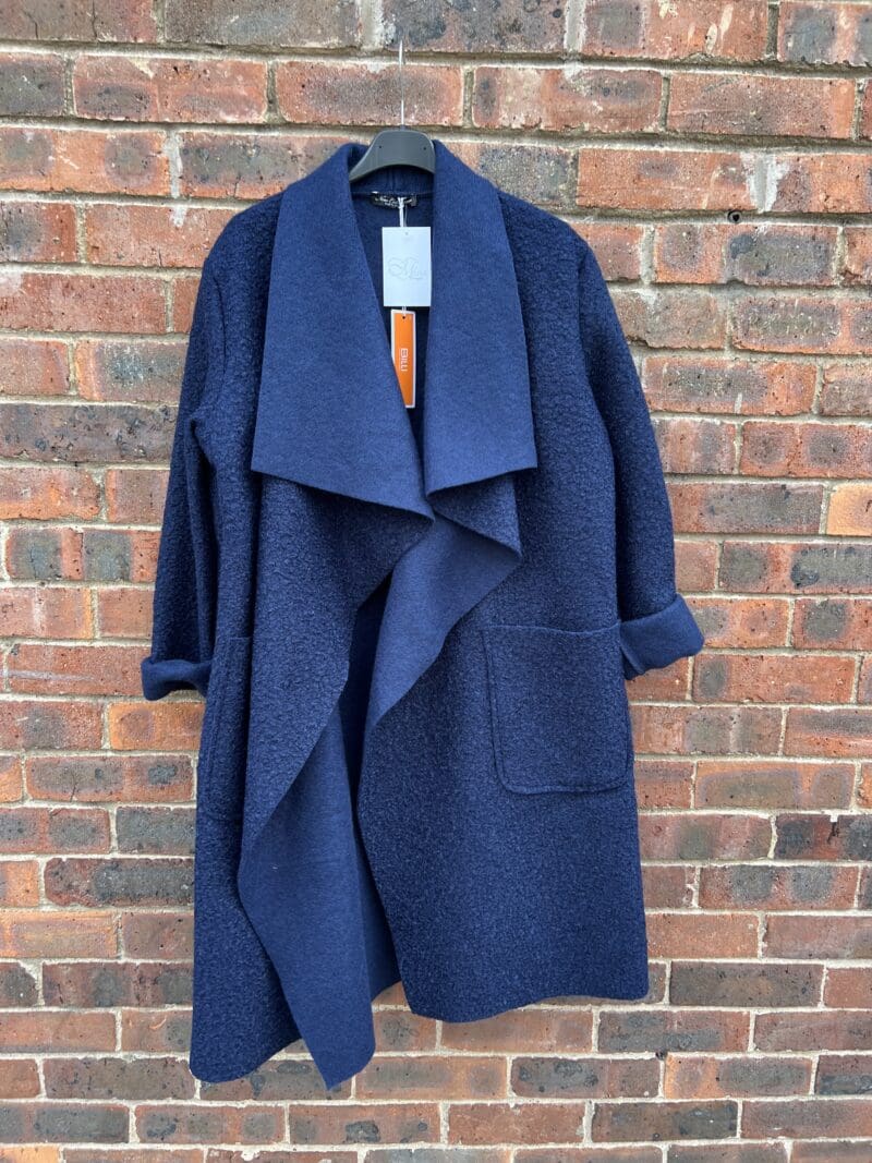 Navy blue waterfall coat best sale