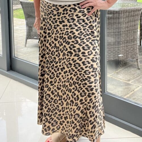 Leopard Silkie Satin Skirt