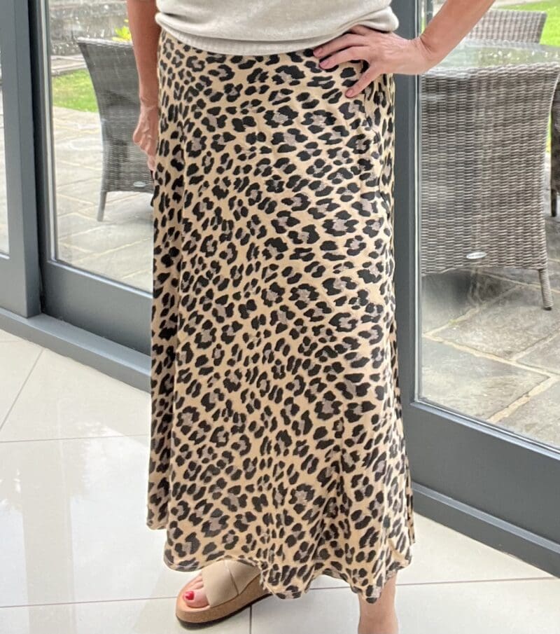 Leopard Silkie Satin Skirt