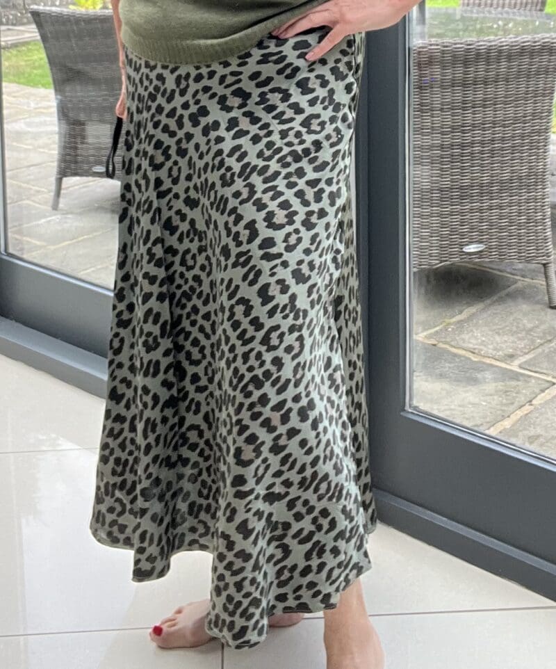 Leopard Silkie Satin Skirt