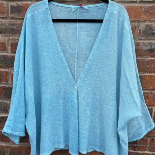 Linen Mix One Button Easy Cardy