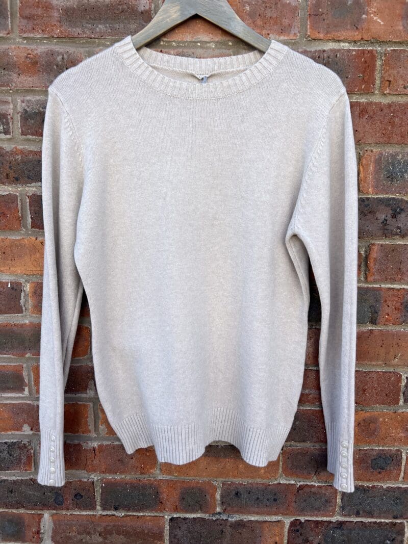 Classic super soft knit with button detail on sleeve