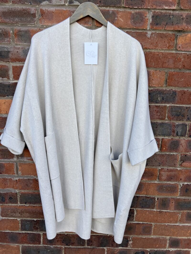 New 3/4 Sleeve Double Knit Cardy Jacket