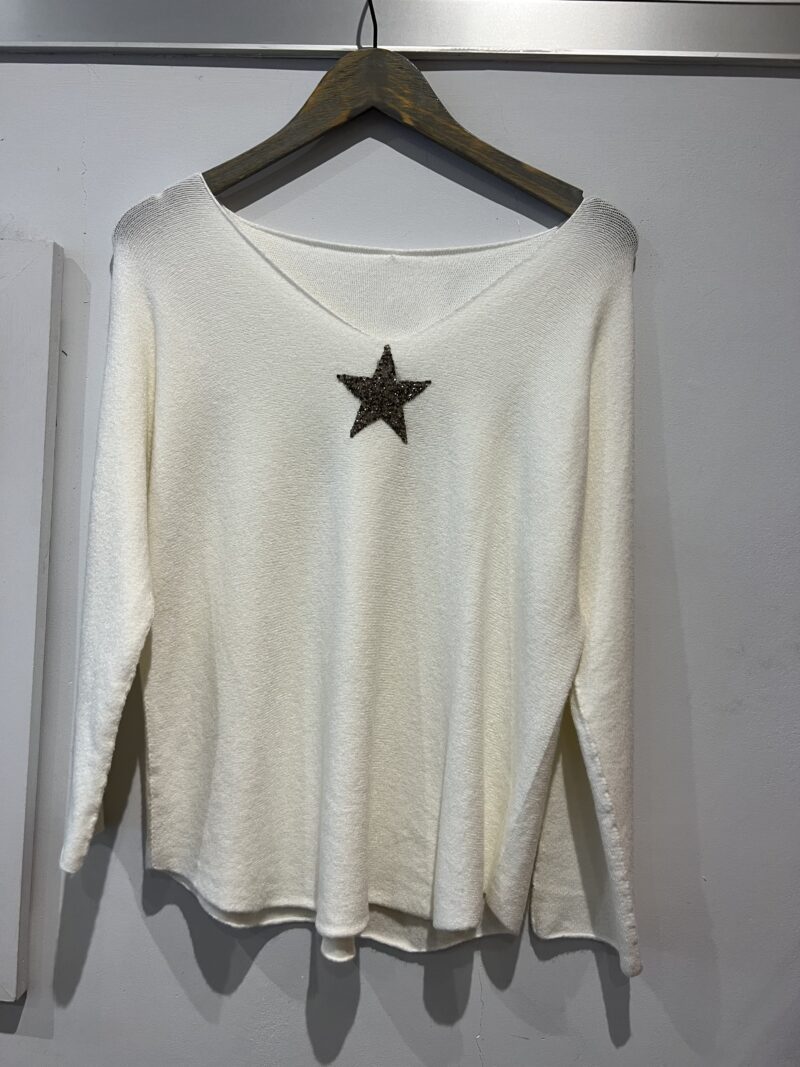 Easy Star Motif Knit Top