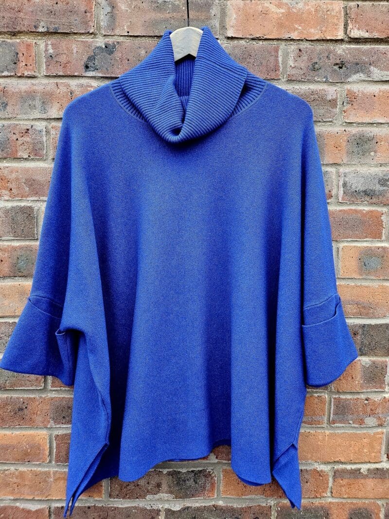 Roll Neck Knitted Poncho Style