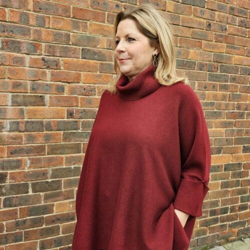 Roll Neck Knitted Poncho Style