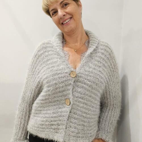 Cosy Fluffy Rib Shawl Collar Cardy