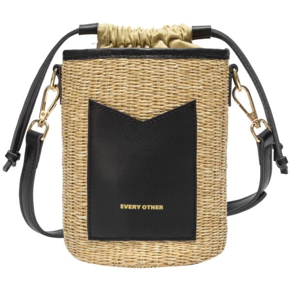 Every Other Cylindrical Straw effect Small Bag w Contrast Detail