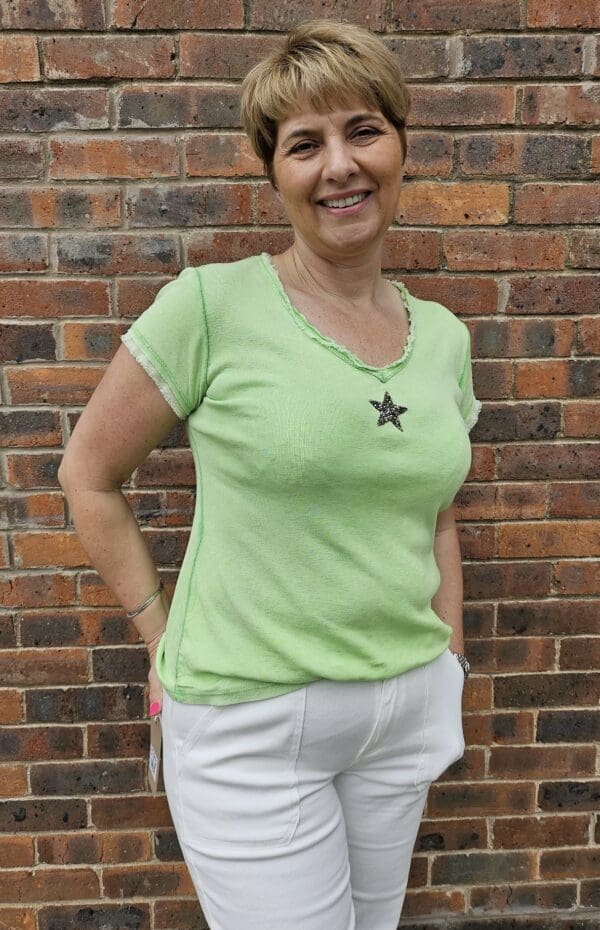 Garment Washed Star Tee Top