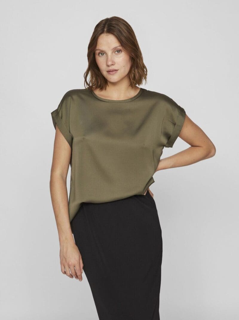 Vila Viellette S/S Satin Top Bestseller!