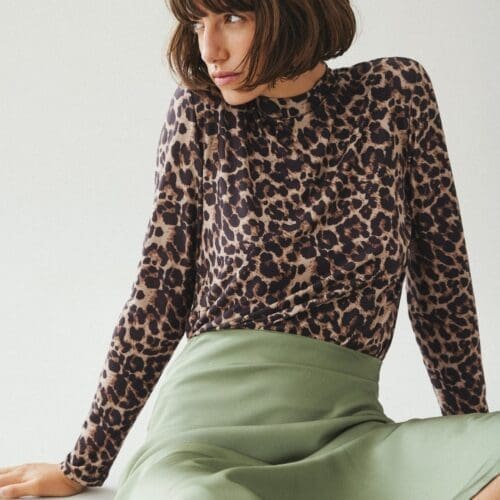 Vila Vileo Animal Printed Jersey Top