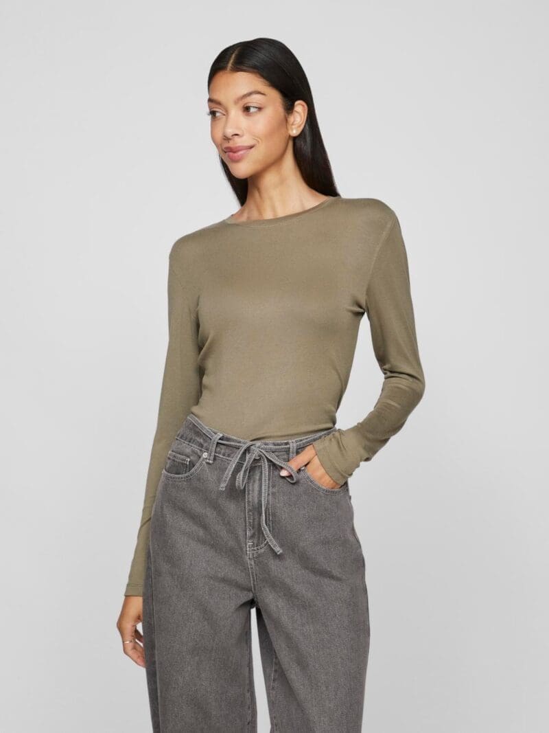 Vila Vialexia Crew Neck Top with Tencel