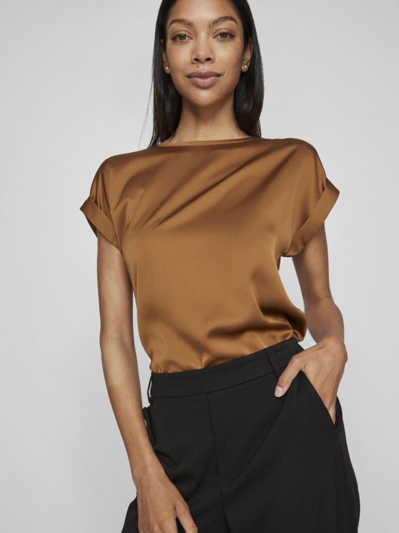 Vila Viellette Satin Tee Top