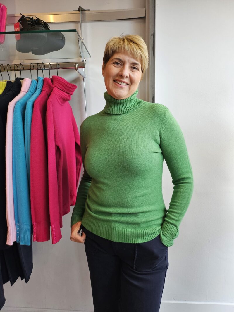 Classic Roll Neck Knit with Buttons