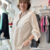 Garment Wash Cotton Embroidered Boho Chic Top