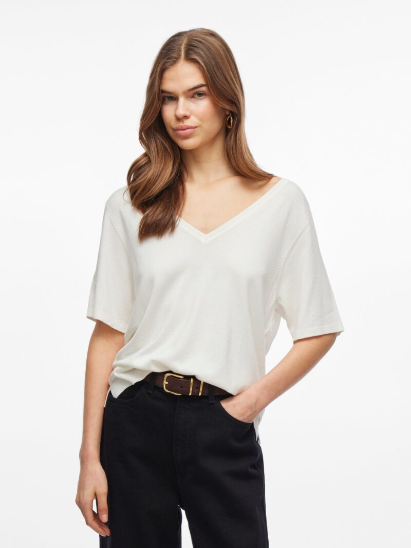 Vila Viwennie V Neck SS Knit Top