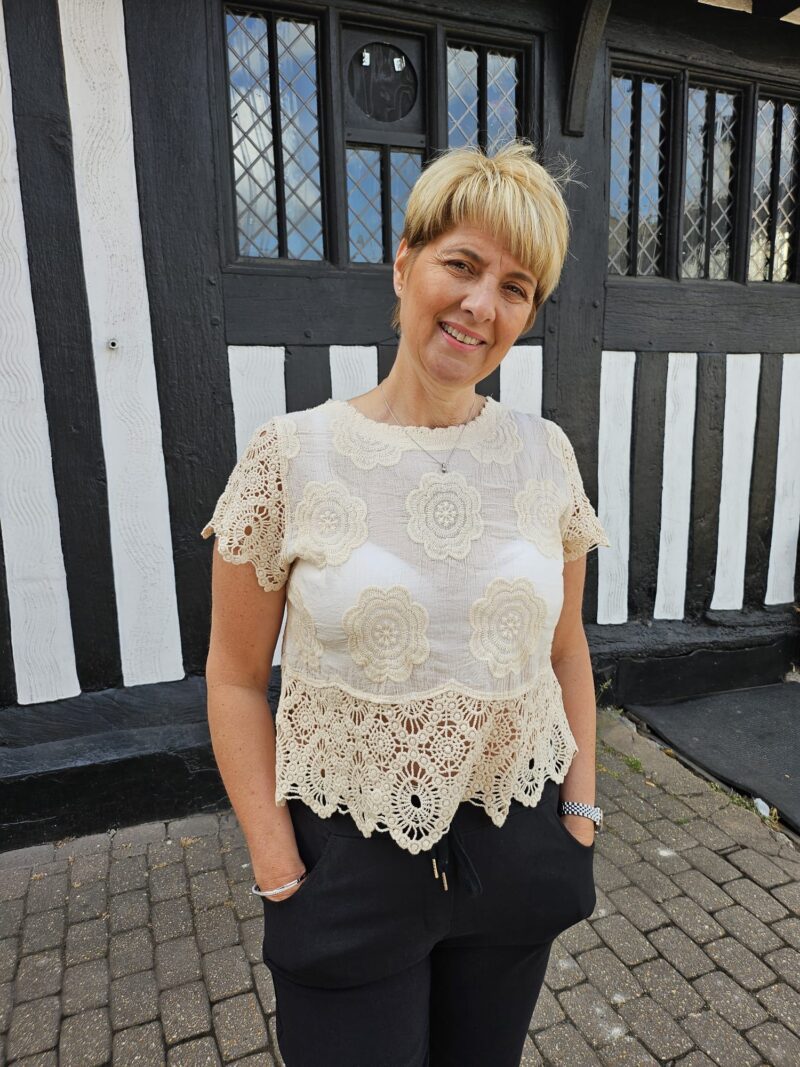 Pretty Cotton Embroidered SS Top
