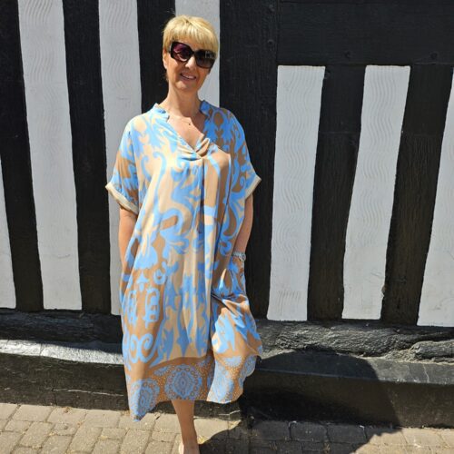 Halle Border Print Dress