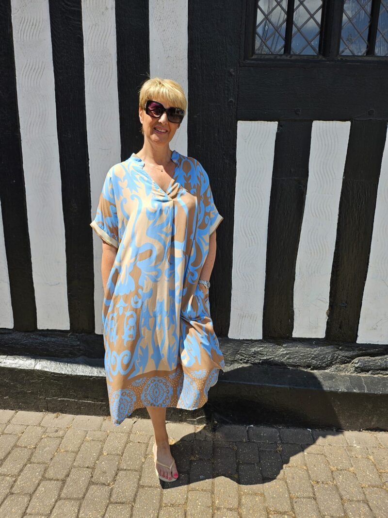 Halle Border Print Dress