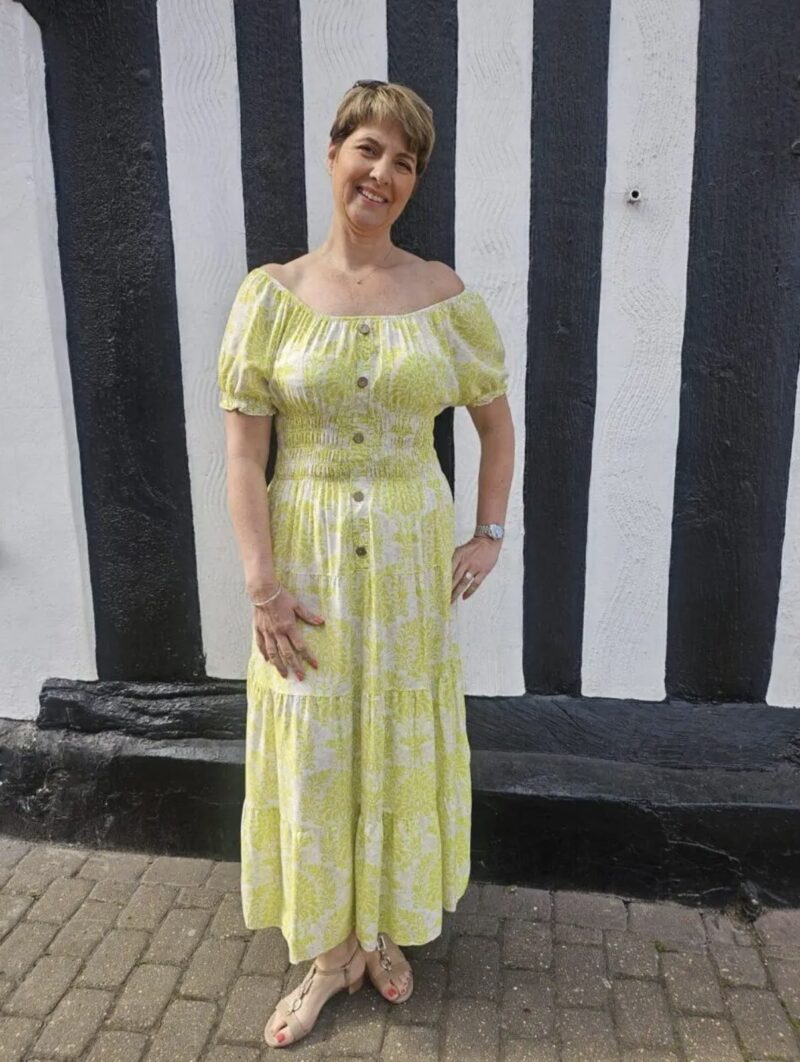 Millie Button Front Printed Tiered Floral Dress
