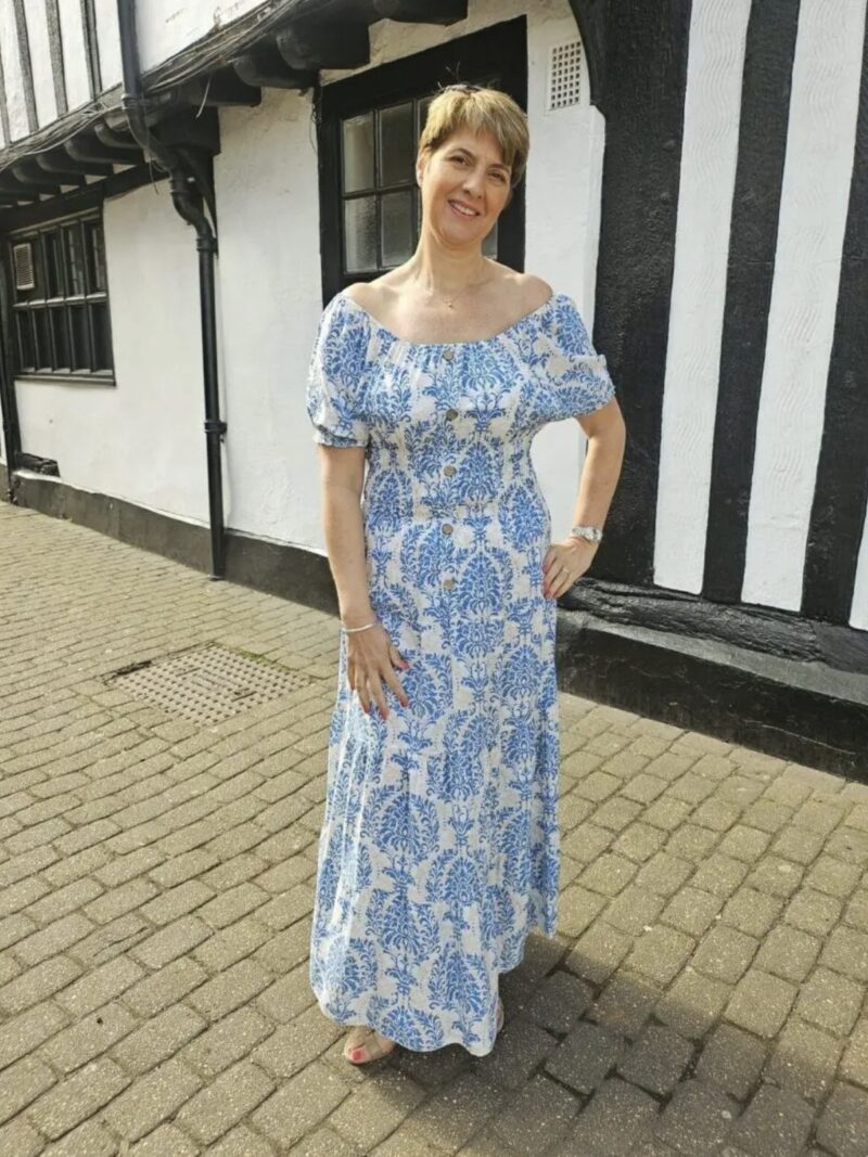 Millie Button Front Printed Tiered Floral Dress