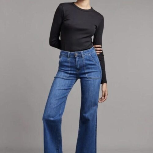 Toxic Wide Leg Jean Mid Wash