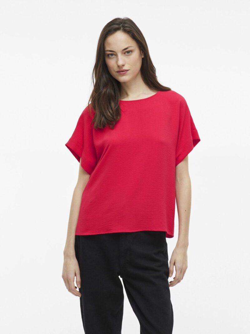 Vila Vijosa SS Crinkle Woven Top