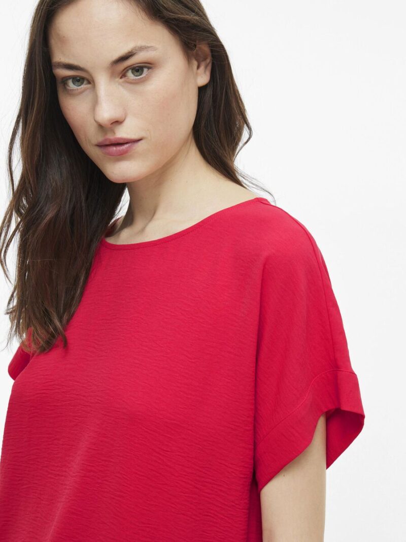 Vila Vijosa SS Crinkle Woven Top