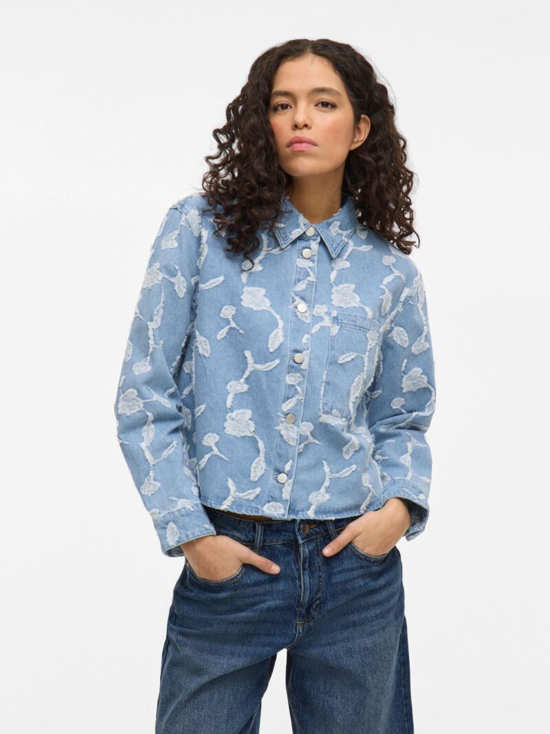 Vila Jacquard Denim crop Jacket