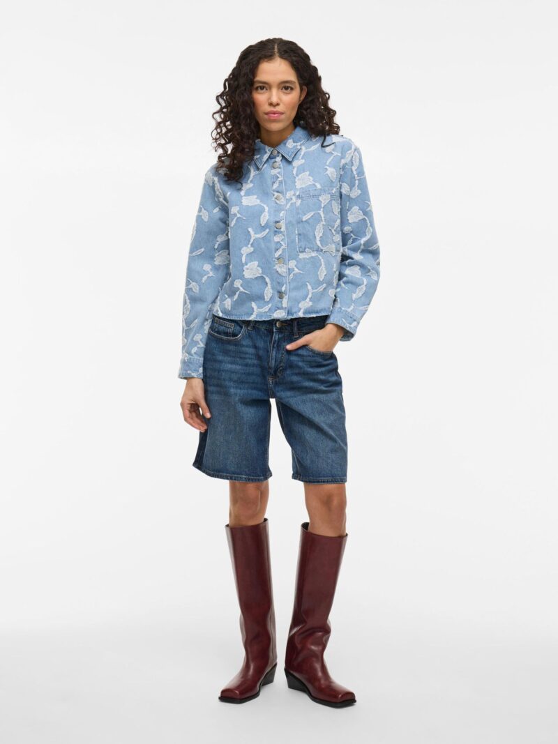 Vila Jacquard Denim crop Jacket
