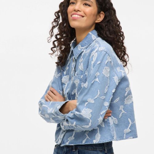 Vila Jacquard Denim crop Jacket