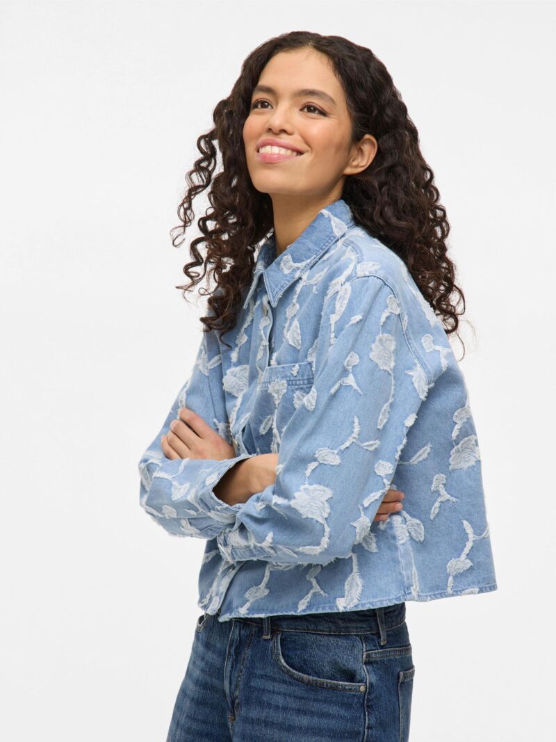Vila Jacquard Denim crop Jacket