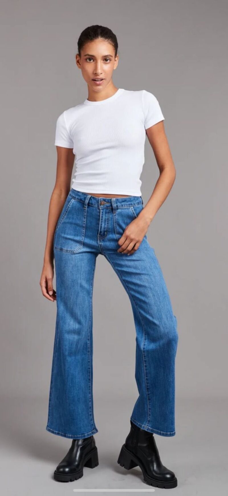 Toxic Wide Leg Medium Wash Jeans