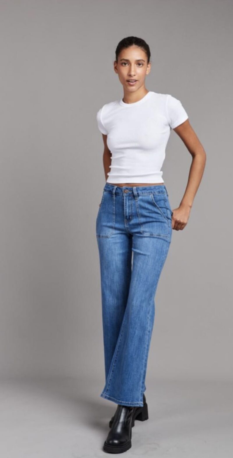 Toxic Wide Leg Medium Wash Jeans